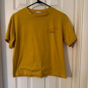 romwe cropped tshirt mountain landscape